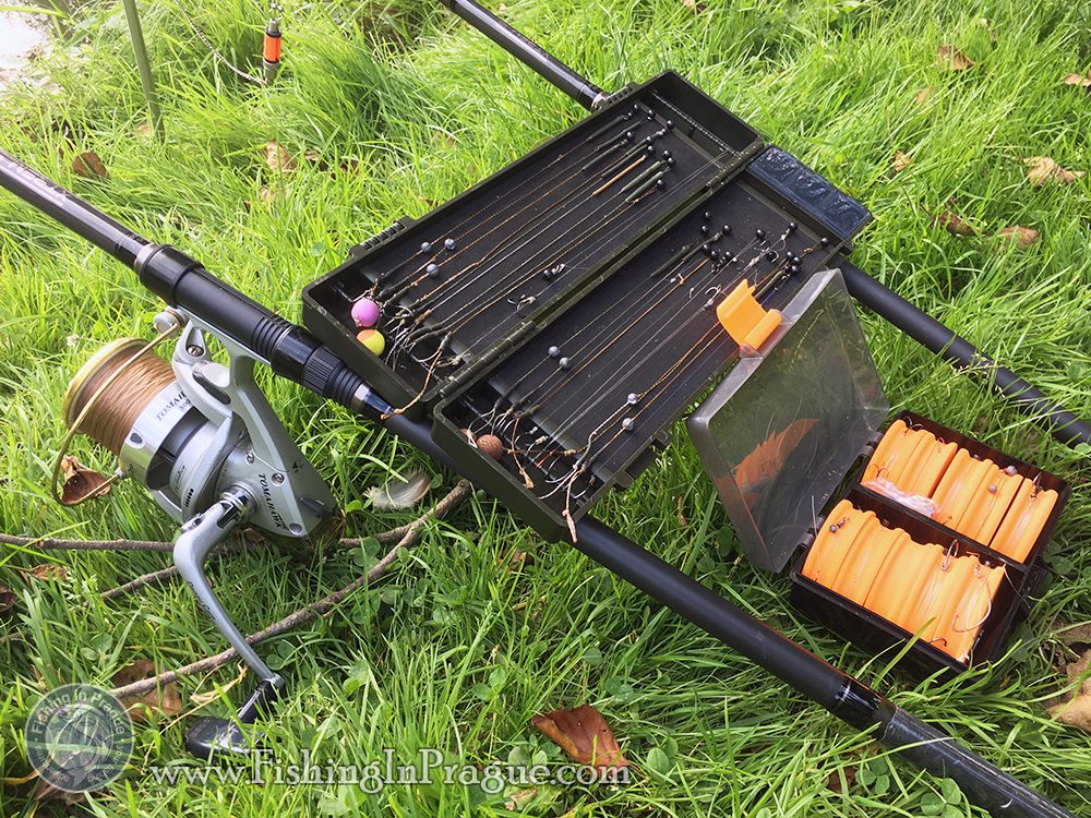 Carp fishing rigs ready for use